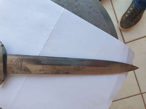 Original German WW II storm troopers officers dagger and scabbard.